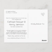 Pretty Ferns & Heart Script 延期の結婚カード ポストカード (裏面)