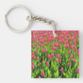 Pretty Field of Pink Tulips キーホルダー (正面)