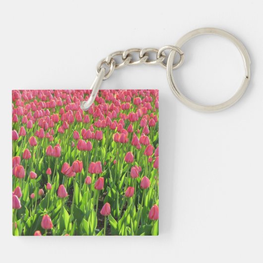 Pretty Field of Pink Tulips キーホルダー (裏面)