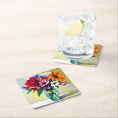 Pretty Floral Art Design スクエアペーパーコースター (インサイチュ)