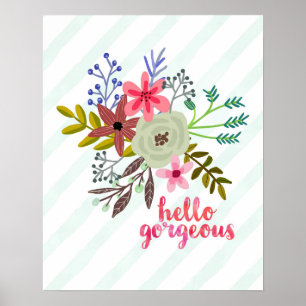 Pretty Floral Bouquet Hello Gorgeous ポスター