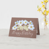 Pretty Floral Bouquet White Orchid Flower Birthday カード (黄色い花)