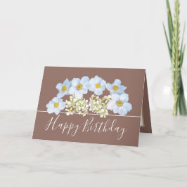 Pretty Floral Bouquet White Orchid Flower Birthday カード
