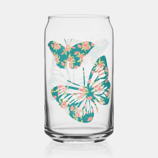 Pretty Floral Butterflies ガラス缶 (正面)