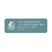 Pretty Floral Easter Bunny ラベル (正面)