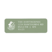 Pretty Floral Easter Bunny ラベル (正面)