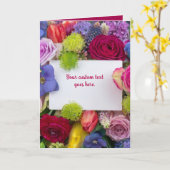 Pretty Floral Framed Roses Text Box Custom カード (黄色い花)