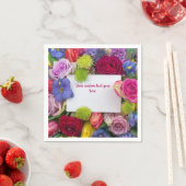 Pretty Floral Framed Roses Text Box Custom スタンダードカクテルナプキン (インサイチュ)