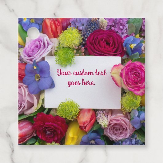 Pretty Floral Framed Roses Text Box Custom フェイバータグ (正面)