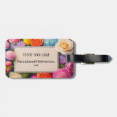 Pretty Floral Framed Roses Tulips Hydrangea ラゲッジタグ (裏面横)