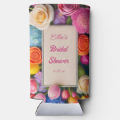 Pretty Floral Framed Roses Tulips Hydrangea Event  スリム缶クーラー (裏面)