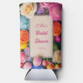 Pretty Floral Framed Roses Tulips Hydrangea Event  スリム缶クーラー (正面)