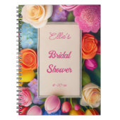 Pretty Floral Framed Roses Tulips Hydrangea Event  ノートブック (正面)