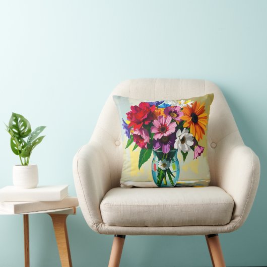 Pretty Floral Glass Vase クッション (椅子)