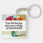 Pretty Floral Identifcation キーホルダー (裏面)