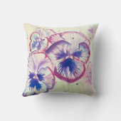 Pretty Floral Pastel Pansy Purple Watercolor クッション (裏面)