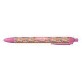 Pretty Floral Pattern Pen with Name 黒ボールペン (ボトム)
