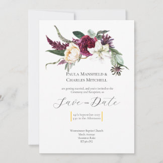 Pretty Floral Save the Date, Wedding Invitation 招待状