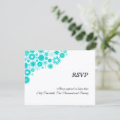 Pretty Florals ターコイズ RSVP / 返信カード 招待状 (スタンド正面)