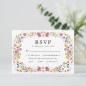 Pretty Flower Garden Wedding RSVP Card カード (スタンド正面)