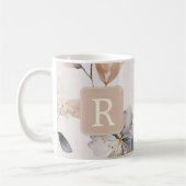 Pretty Flower Monogram Template Personalized コーヒーマグカップ (左)