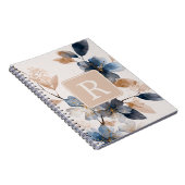 Pretty Flower Monogram Template Personalized ノートブック (右側)
