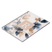 Pretty Flower Monogram Template Personalized ノートブック (左側)