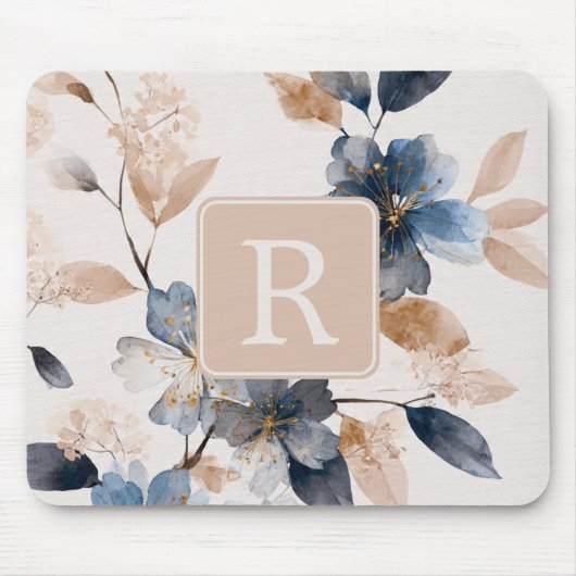 Pretty Flower Monogram Template Personalized マウスパッド (正面)