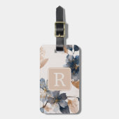 Pretty Flower Monogram Template Personalized ラゲッジタグ (正面縦)