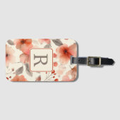 Pretty Flower Monogram Template Personalized ラゲッジタグ (正面横)