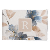 Pretty Flower Monogram Template Personalized 枕カバー (裏面)