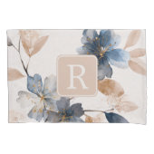 Pretty Flower Monogram Template Personalized 枕カバー (正面)