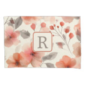 Pretty Flower Monogram Template Personalized 枕カバー (正面)