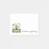 Pretty Flower Pots I'd Rather Be Gardening ポストイット (正面)