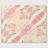 Pretty Flowered Coral ラッピングペーパー (フラット)