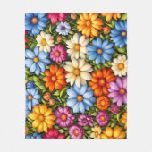 Pretty Flowers, Brightly Colored フリースブランケット (正面)
