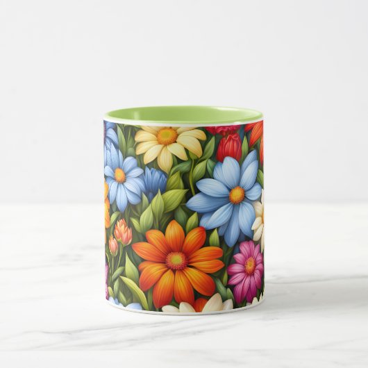 Pretty Flowers, Brightly Colored, マグカップ (中央)