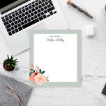 Pretty Flowers, Sage From the Desk of Personalized ノートパッド<br><div class="desc">This pretty notepad features modern multi color flowers and your personalization.  Use the template form to add your text.</div>