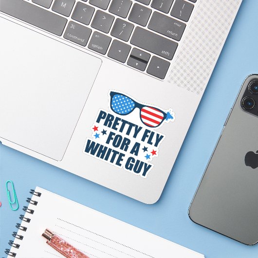 Pretty Fly For A White Guy シール (ノートパソコンとiPhone)