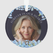 Pretty Forget-me-nots Flowers Remembrance Memorial オーナメント (裏面)