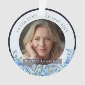 Pretty Forget-me-nots Flowers Remembrance Memorial オーナメント (正面)