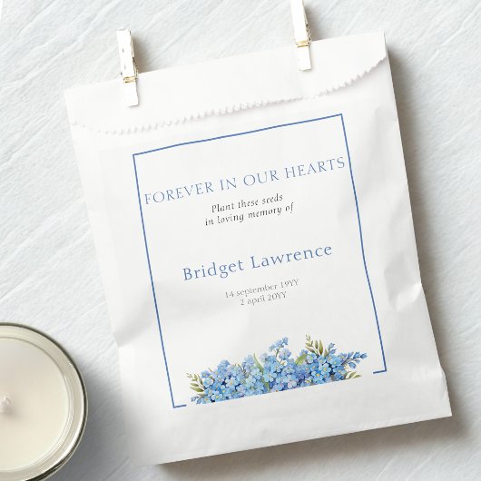 Pretty Forget-me-nots Funeral Seed Packet フェイバーバッグ