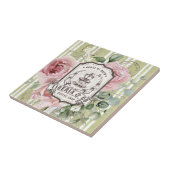 Pretty French Shabby Chic Retro Coffee shop logo タイル (側面)