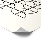 Pretty Geometric Line Work in Black and Cream ポスター (角)