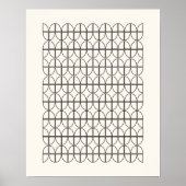 Pretty Geometric Line Work in Black and Cream ポスター (正面)