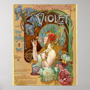 Pretty Girl and Violet Perfume Ad ポスター
