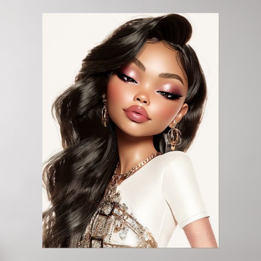 Pretty Girl Print, Value Poster Paper (Semi-Gloss) ポスター (正面)