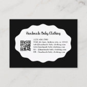 Pretty Girly Feminine Black White Bow Pattern 名刺 (裏面)