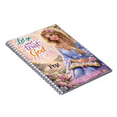 Pretty Girly Inspirational Floral Christian Bible ノートブック (右側)