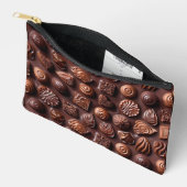 Pretty Girly Modern Chic Stylish Classic Chocolate アクセサリーポーチ (見開き)